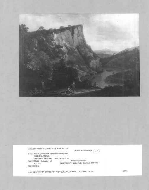 A card in the photo archive showing a William Marlow oil of Matlock. 